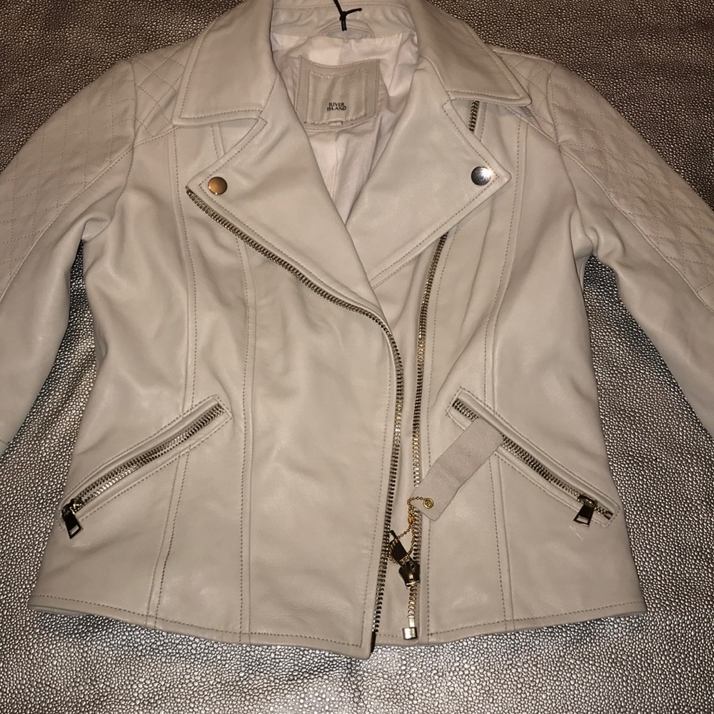 River Island 100% Real Leather Biker Jacket